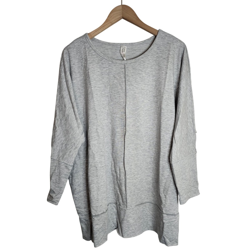 Spanx AirEssentials Long Sleeve Tunic Women XL Gray Oversized Crewneck Top
